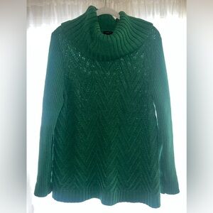 Talbots pullover knit green cowl neck Sweater size large